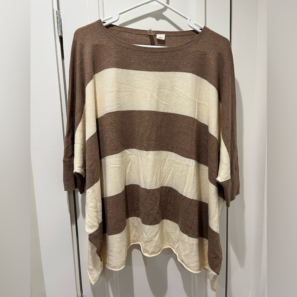 Anthropologie Moth oversized stripe sweater